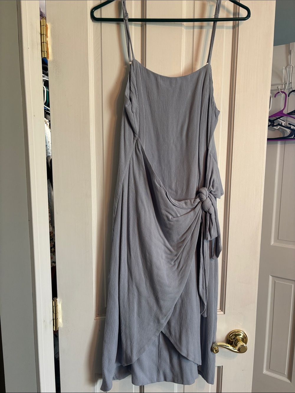 Lulus Light blue Tie-Waist Slip Dress